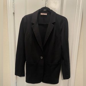 Black collared coat. Size large